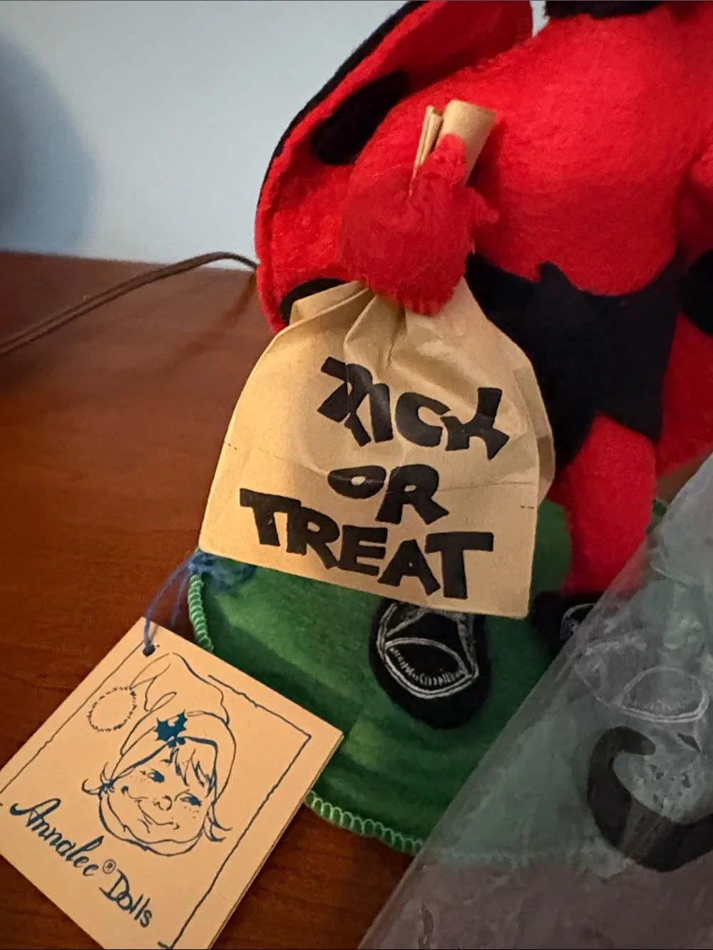 ANNALEE 1996 Vintage Ladybug Trick-or-Treat Doll - Red